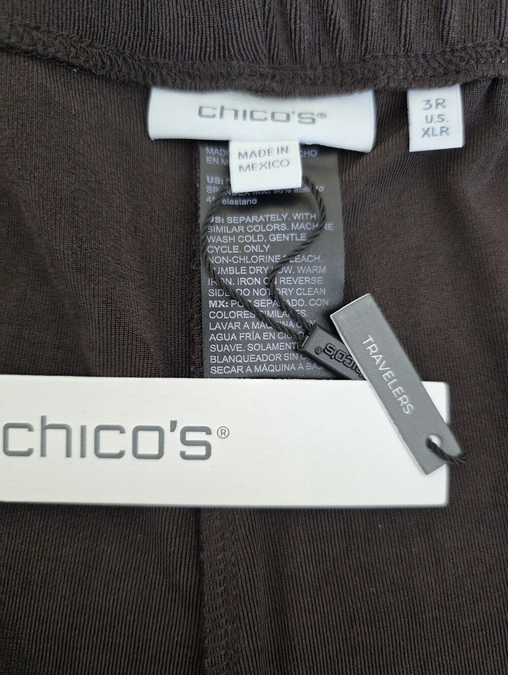 Chico's Travelers 3 XL Brown Pants NWT preppy Career - Picture 3 of 7
